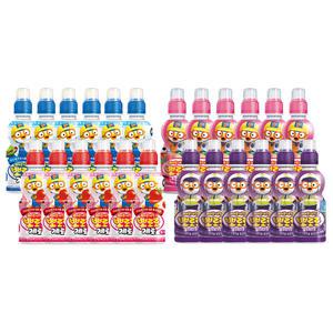 뽀로로음료 4종 24개 세트 (제로밀크6+제로딸기6+복숭아6+블루베리6)