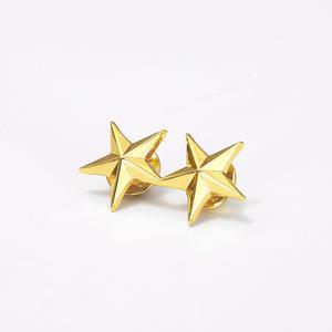 군대 별 뱃지 계급장 패션 장식 메탈 브로치 골드2성