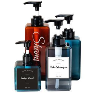 리필 가능 빈 펌프 로션 병 사각 샴푸 디스펜서 바디 워시 비누 용기 1000ml