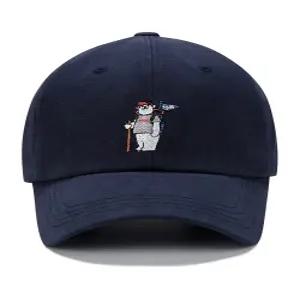 JQ2GCU161 네이비 등산곰 자수 볼캡 야구모자_SC