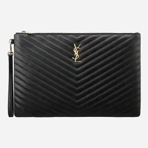 생로랑 5S 440222 CWU01 1000 모노그램 클러치백 라지 핸들 블랙