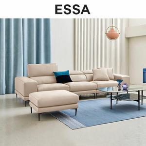 [에싸] 레노어 4인 헤드기능 론도 소가죽 소파+스툴