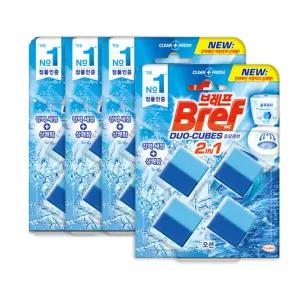 브레프 듀오큐브 변기세정제 오션, 4입, 4개