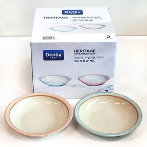 덴비 헤리티지 림드 볼 파스타 보울 2P 세트 / 파스타그릇 샐러드볼 시리얼