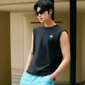 [아레나](대전신세계)남성 비치 상의 365 레귤러핏 슬리브리스 래쉬가드 (A5BM1RR41BLK)