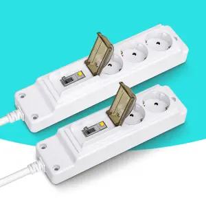 현대 국산 4000W 고용량 과부하차단 멀티탭 2구 3구 고전압 에어컨 건조기 안전 접지 멀티콘센트 1.5M, 3M, 5M