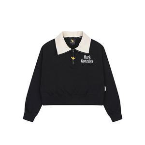 [마크곤잘레스키즈](하남점)엔젤 크롭 카라 맨투맨-블랙