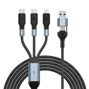 2in3 멀티 C 타입 아이폰 고속 충전 케이블 1.2m