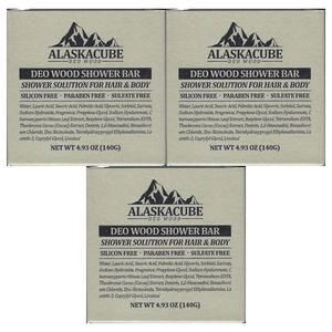 알래스카큐브 데오우드 퍼퓸 샤워바 데오드란트 비누 140g 3개 / 써클