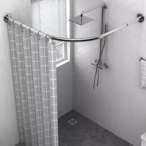 /제이라이프 스테이 무타공 욕실 코너 샤워 커튼봉 압축봉 (A타입)