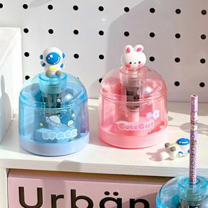 뽀짝 귀여운 캐릭터 자동 연필 깎이 휴대용 미니 전동 연필 깍기 (랜덤)