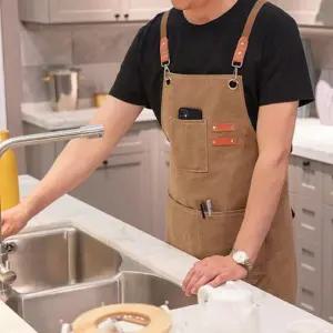 방수 앞치마 미용실 바리스타 공방 앞치마/H형/주방용/작업/유치원/가죽/레이스/메이드/캔버스/목공/식당용