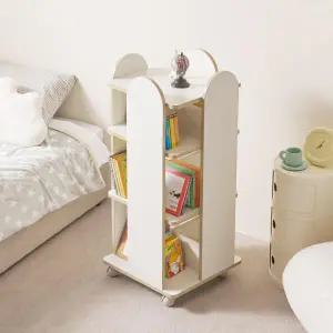 아트박스/플랜데코 리코 낮은 이동식 회전책장 3단 회전 책꽂이 책장