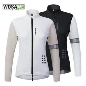 WOSAWE 여성용 겨울 열 양털 사이클링 저지 라이딩 및 체육관 긴 소매 자전거 자켓 Ropa Ciclismo Clothing