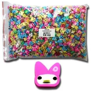 벌크슬라이스동물얼굴 슬라임재료 구슬꿰기 비즈