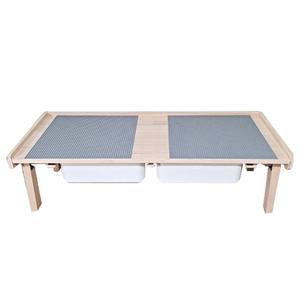 레고호환 편백나무 접이식 와이드 레고테이블 2인용