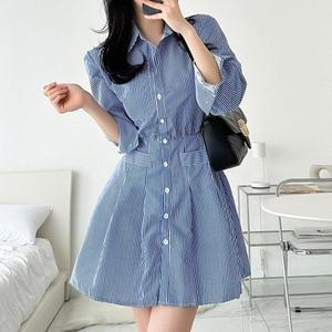 [VY] 여자 캐쥬얼 남방 SS 후레아 단가라 미니원피스_16611367_588847