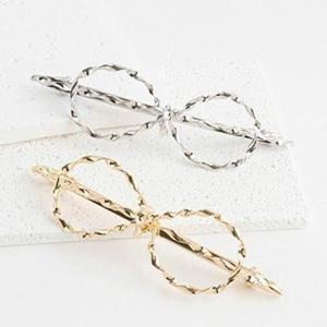 [VY] 여자 금색 미니멀리즘 리본 잔물결 실버 물결 헤어핀_16818399_588847