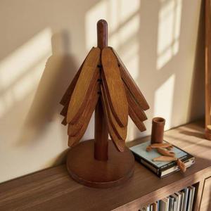 디유 우드 냄비받침 3P 세트 원목 트리 냄비받침대 집들이선물 답례품 접이식 20cm