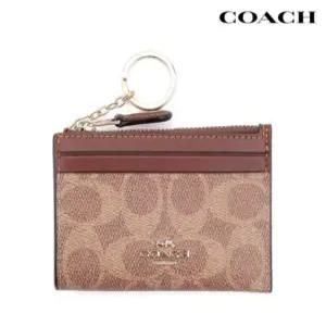 [백화점 AS 가능] 코치 카드지갑 여성 명품 가죽 지퍼 동전 키링 지갑 CW870IMXHE