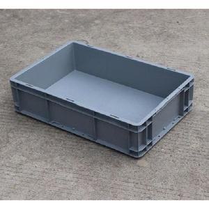 산업용 플라스틱 수납함 다용도 대형 박스 사각 부품 그레이 뚜껑 600X400X120