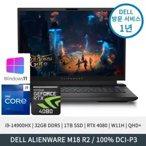 델 에일리언웨어 M18 R2 i9-14900HX RTX4080 32GB 1TB QHD+ W11H