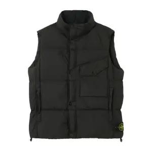 25FW 스톤아일랜드 남성 리사이클 나일론 패치 하이넥 패딩조끼 블랙 100003 S0A23 V0029