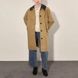 올리비아로렌 / 이지 듀얼 트렌치코트 VOCEB4F8221 / 애플아울렛 ( 베이지 네이비 )