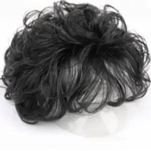 돕스 중년 여성 여자 웨이브 정수리 커버용 탑피스 부분 가발 인모 블랙 탑커버정수리부분가발