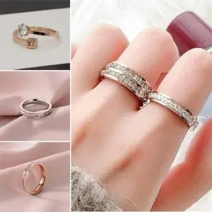 레이어드 아동 로즈골드 써지컬 검지 은 반지 (WFJ8CG7)