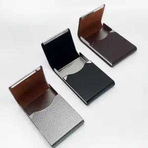 남성용 가죽 명함지갑 스틸 자석 카드케이스