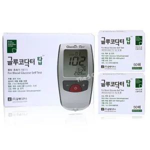 글루코닥터 탑 당뇨 검사 혈당측정기 측정지 세트[혈당계+시험지 100매]