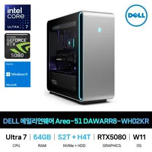 IT_DELL 에일리언웨어 Area-51 DAWARR8-WH02KR RAM 64GB/SSD 2TB/HDD 4TB추가 재고보유