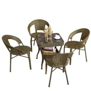 라탄테이블세트 의자 티테이블 테라스 야외 발코니