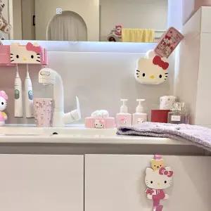 헬로키티 욕실 수납 용품 각종 소품 사용 보관 활용 손수건 비누상자 병 티슈상자 쓰레기통