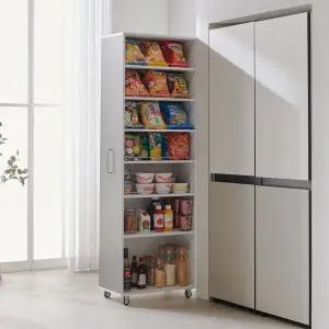 [우아미가구]미토 냉장고 옆 틈새 높은 수납장 300