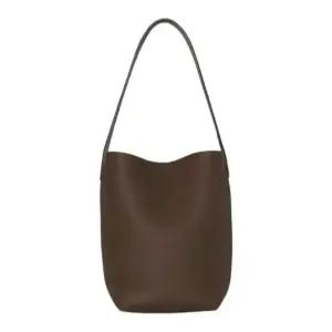 더 로우 여성 파크 NS 스몰 레더 토트백 다크올리브 W1314 L129 DKOL