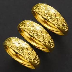 여성 18K 압축 도금 반지 변색없는 라운드어스 14k 써지컬 은 도금 빅사이즈 티타늄 스틸