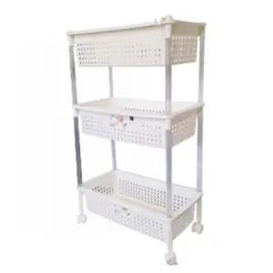 한솔 코스모스 이동식 선반 3단 대 화장실 욕 욕실정리대 수납