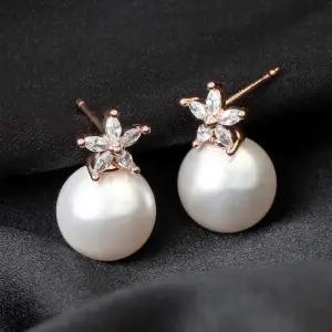 [오노마] ONM 14K 골드필드 핀 큐빅 꽃 진주 혼주 결혼식