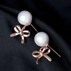 [오노마] ONM 14K 골드필드 핀 진주 리본 드롭 혼주 결혼식