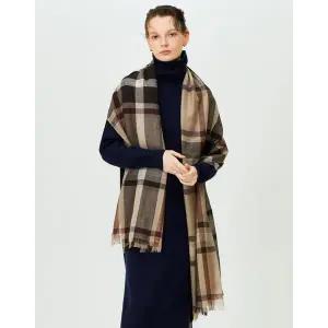 갤러리아 DCSC5F111 닥스 [WOOL100%] 여성 브라운 타탄체크 울 라이트 머플러