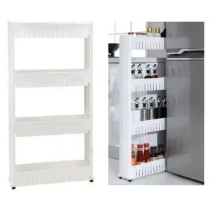 고품질 얇은 4단 서랍 수납장 리빙 틈새수납 정리 이동식 (WFJLM7N)