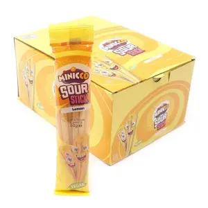 미니꼬 비건 젤리 사우어 롱롱스틱 레몬향 50g 36개/맛있는/개별포장/개별/가정용/빨대/어린이집/유치원/어