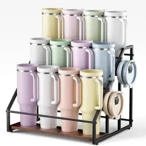 대형 텀블러 정리용 물병 정리함 주방 식료품 저장용 와인 랙 3단