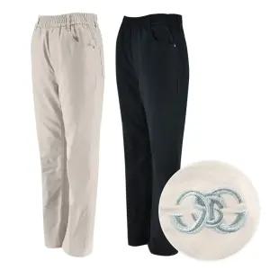 여성 봄가을 스판 면바지 코튼 기본 슬림 자수 밴딩팬츠