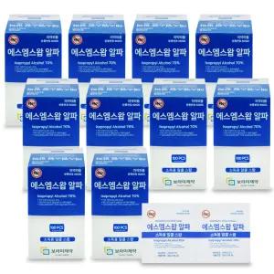 에스엠스왑 알파 이소프로판올 100매입 x 10박스 일회용 소독용 알콜스왑 알콜솜