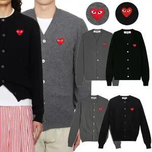 꼼데가르송 레드와펜 남녀공용 가디건