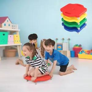 키더스 스쿠터 (4개세트) 어린이 바퀴썰매 롤러보드 썰매보드 릴레이 경주 야외놀이 체육