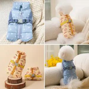 (BND-W56) 솔리드 하네스 패딩조끼 강아지강아지가을옷 조끼 강아지조끼 강아